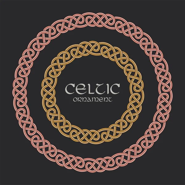 Celtic nó trançado quadro borda círculo ornamento —  Vetores de Stock