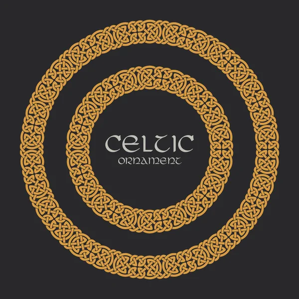 Keltische knoop gevlochten frame rand cirkel sieraad — Stockvector