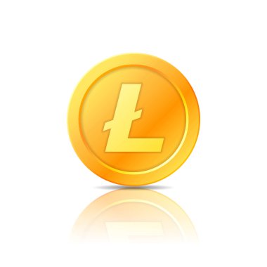 Litecoin simge, simge, işaret, amblem. Vektör çizim.