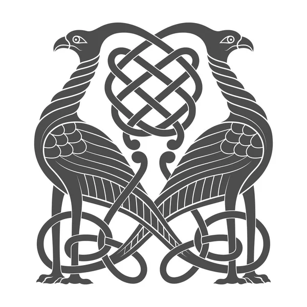 Кельтский мифологический символ птиц — стоковый вектор