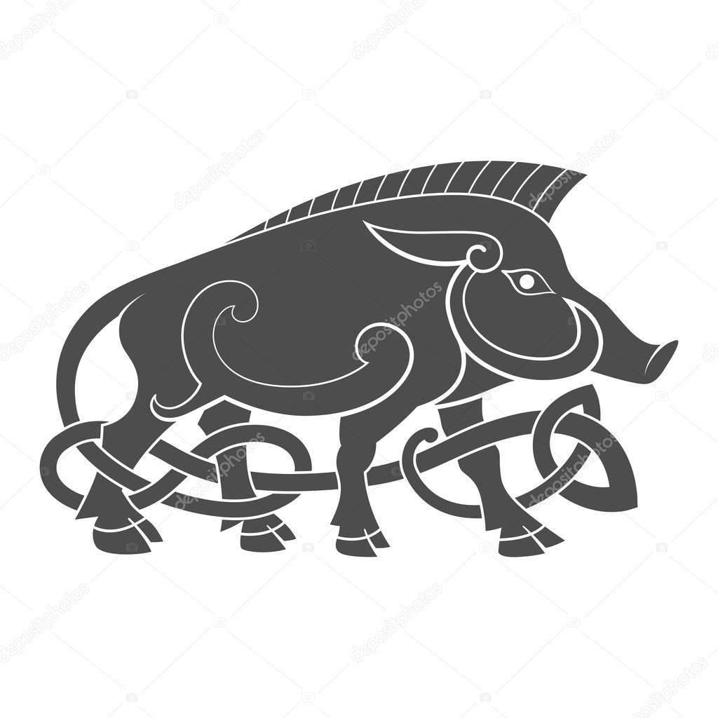 Ancient celtic mythological symbol of boar