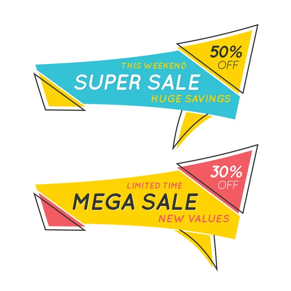 Plochý projev bubliny ve tvaru bannery s textem prodej Super cena ta — Stockový vektor