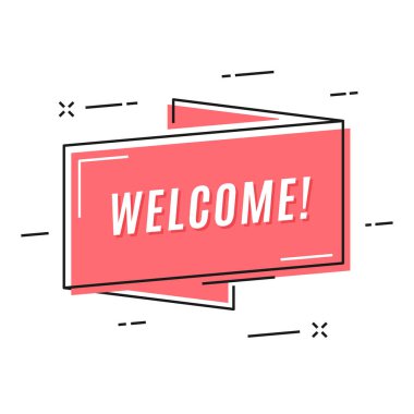 Düz doğrusal promosyon şerit afiş, fiyat etiketi, etiketi, rozet, 