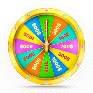 Servet ya da şans gerçekçi retro altın tekerlek