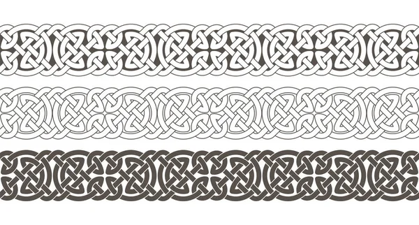 Celtic knot braided frame border ornament. — Stock Vector