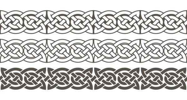 Keltischen Knoten geflochtenen Rahmen Borte Ornament. — Stockvektor