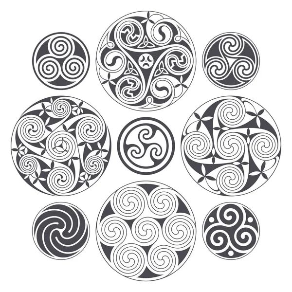 Vector celtic spiral design för utskrifter, tatuering och dekoration — Stock vektor