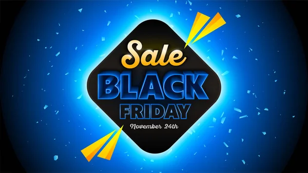 Black Friday verkoop achtergrond 16 x 9 sjabloon, aanbieding, einde — Stockvector