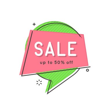 Düz daire konuşma balonu kümesi şeklinde afiş, fiyat etiketleri, Şti