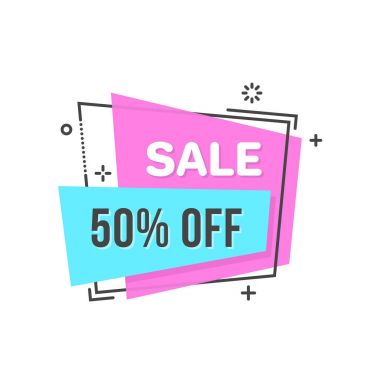 Düz doğrusal promosyon etiket, kaydırma, fiyat etiketi, etiketi, rozet