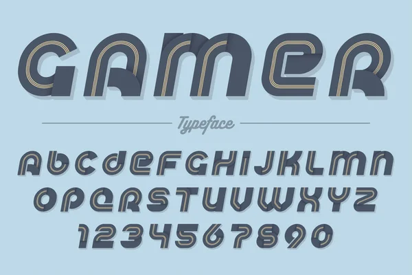 Gamer vector decorative italic font design, alfabeto, tipo de letra , —  Vetores de Stock