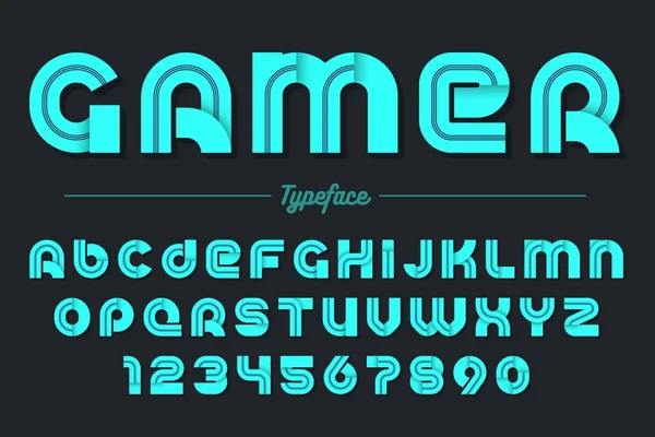 Gamer Vektor dekoratives Schriftdesign, Alphabet, Schrift, Typogra — Stockvektor