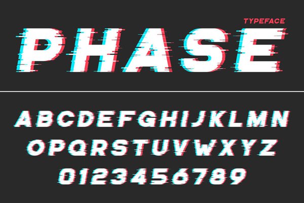 Vector decorative futuristic font design, alphabet, typeface, sh