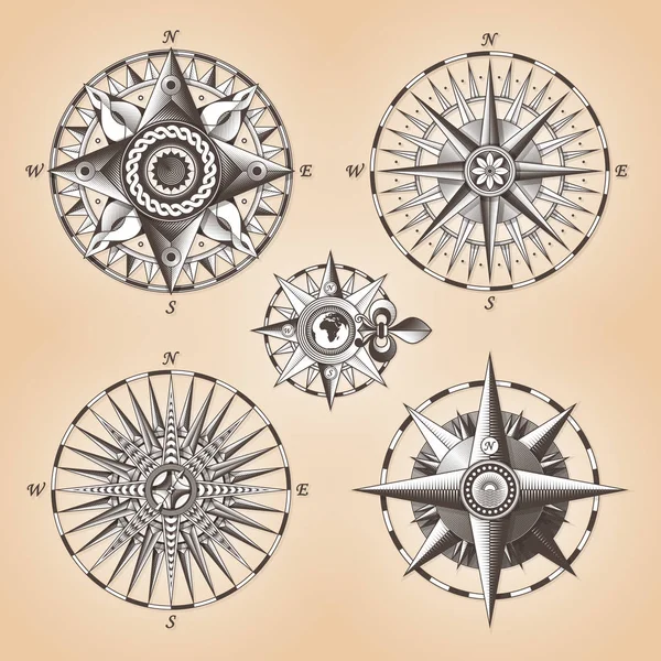 Старовинний старий антикварний морський компас троянда — стоковий вектор