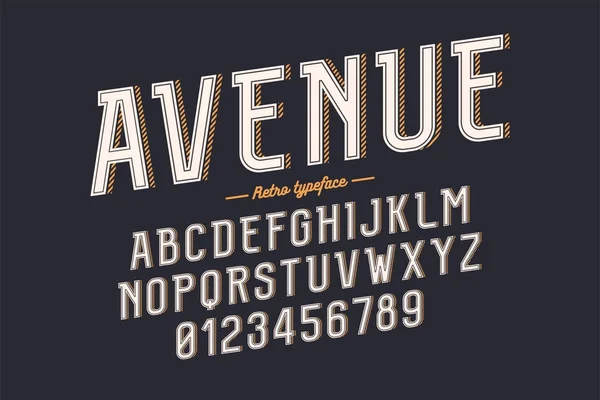 Decoratieve vector vintage retro lettertype, lettertype, Alfabetletters — Stockvector