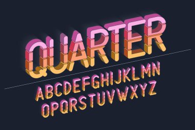 Vektör retro kalın yazı tipi tasarım, yazı tipi, tipografi