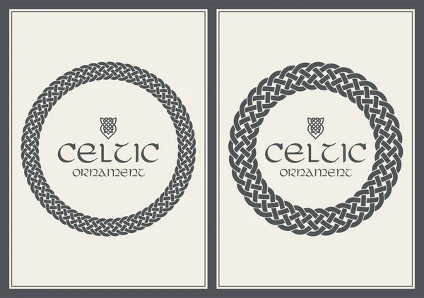 Celtic knot braided frame border ornament. A4 size — Stock Vector