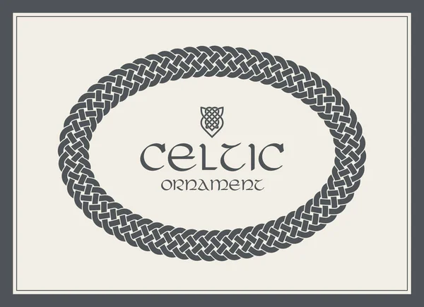 Nudo celta marco trenzado ornamento borde. Tamaño A4 — Archivo Imágenes Vectoriales