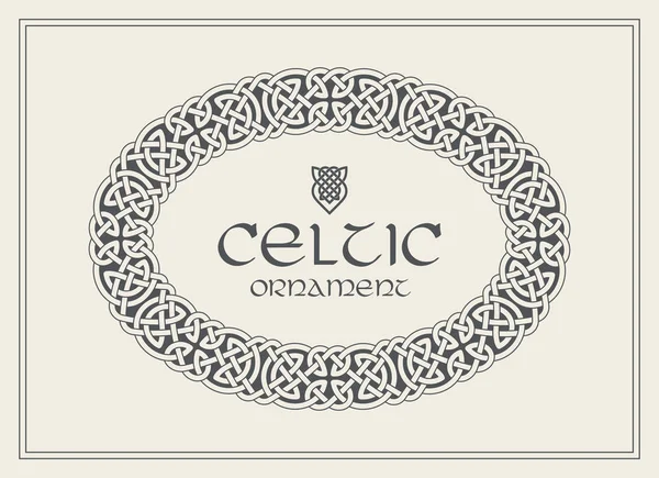 Noeud celtique tressé cadre bordure ornement. Format A4 — Image vectorielle