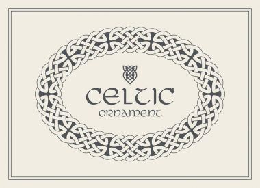 Celtic knot çerçeve kenarlığı süsleme örgülü. A4 boyutunda