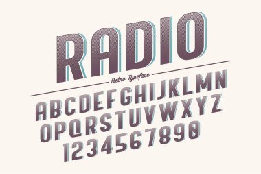 Dekoratif vektör vintage retro yazı tipi, yazı tipi, yazı tipi