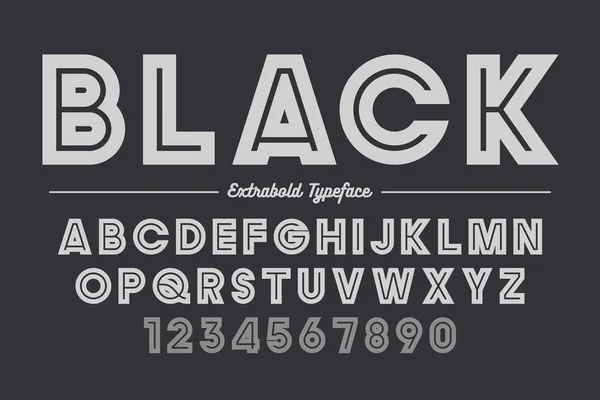 Extra Bold vecteur décoratif gras police design, alphabet, typefac — Image vectorielle