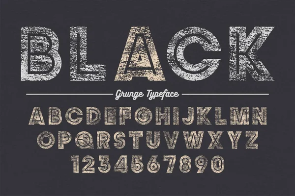 Extra Bold vector decoratieve vet lettertype ontwerp, grunge, alfabet, lettertype — Stockvector