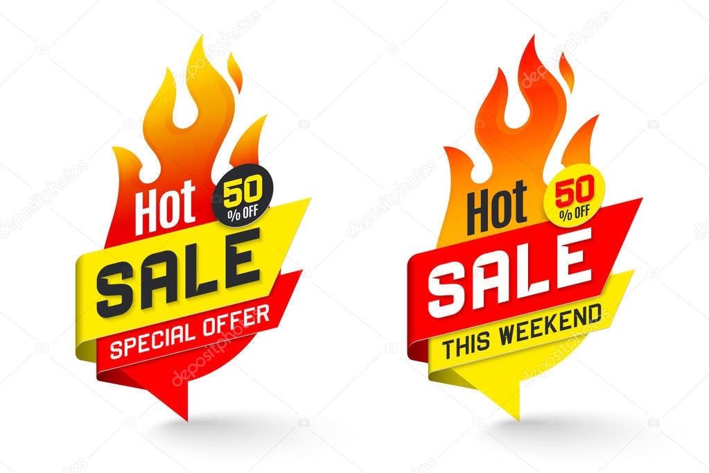 Hot sale price offer deal vector labels templates stickers desig