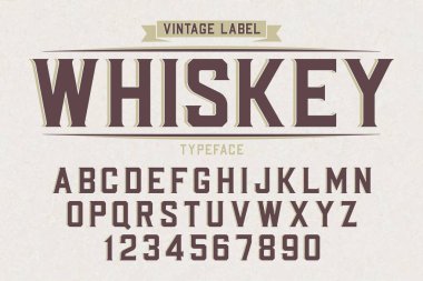 Dekoratif vektör vintage retro yazı tipi, yazı tipi, alfabesi harfleri