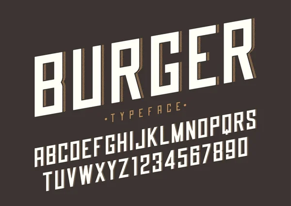Burger-Vektor-Retro-Schriftdesign, Alphabet, Schrift, Schrift — Stockvektor
