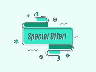 Düz doğrusal promosyon şerit afiş, kaydırma, fiyat etiket, etiket