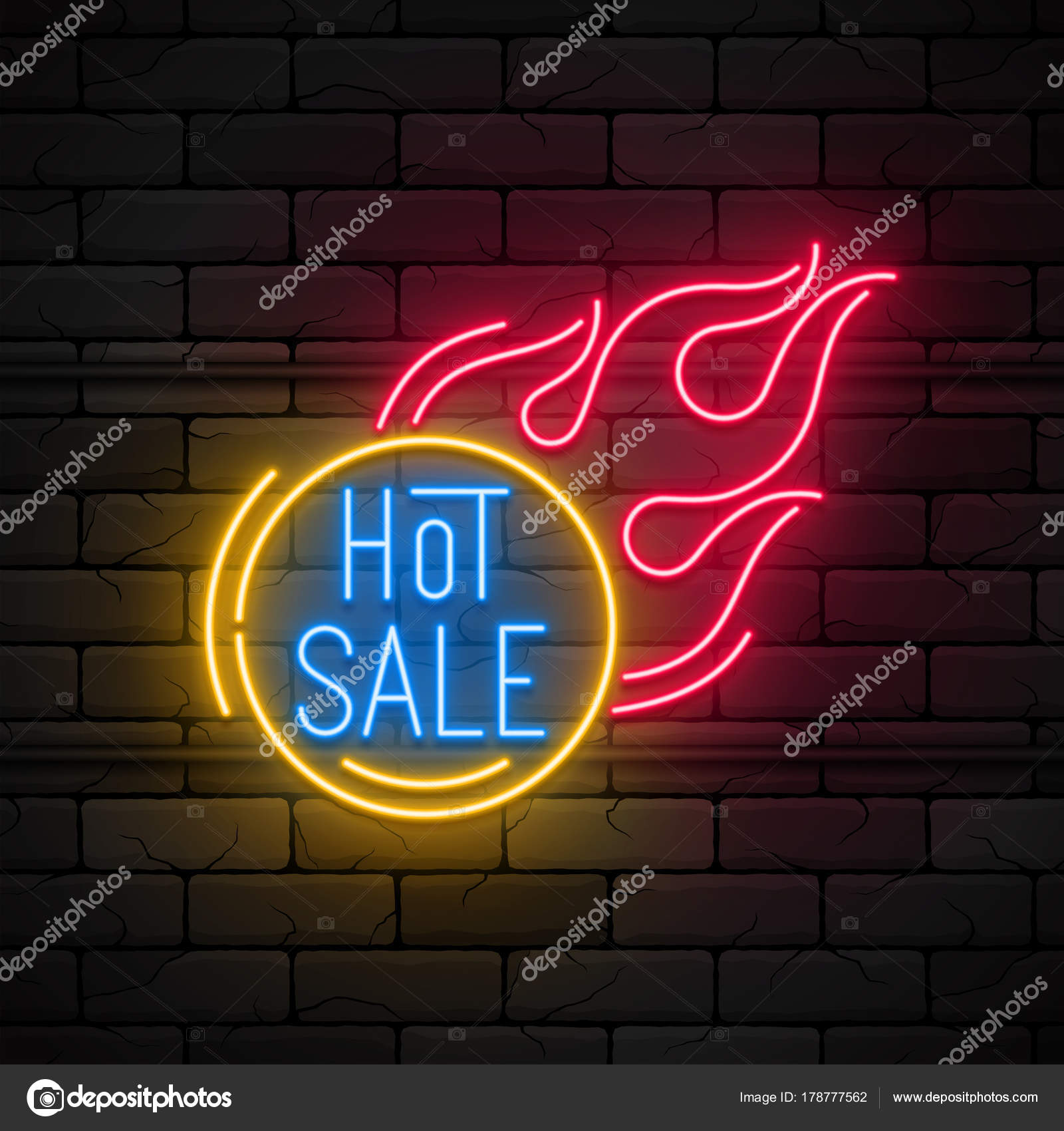 Luz De Neon Caliente Venta Promocion Banner Precio Descuento