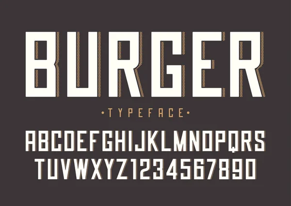 Бургери векторний ретро звичайний дизайн шрифту, алфавіт, шрифт, тип — стоковий вектор