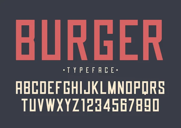 Бургери векторний ретро звичайний дизайн шрифту, алфавіт, шрифт, тип — стоковий вектор