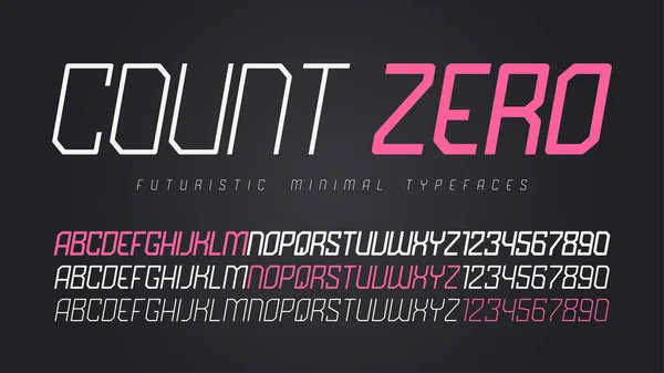 Vector futuristic display font design, alphabet, character set — Stock Vector