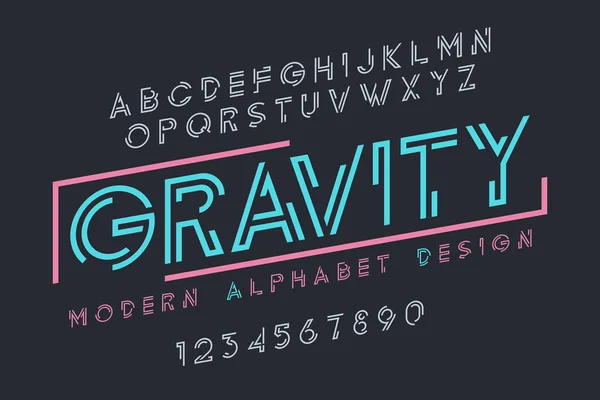 Modernes Displaydesign, Alphabet, Zeichensatz, Typografie — Stockvektor