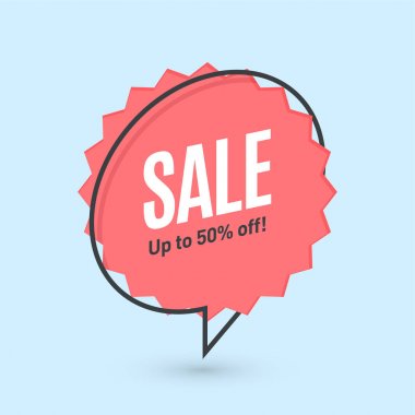 Düz doğrusal promosyon afiş, konuşma balonu, fiyat etiket, etiket,