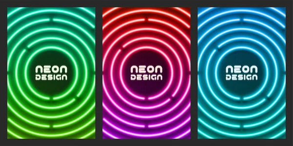 Neon ursprungliga design för omslaget, flyer, web, sida, affisch — Stock vektor