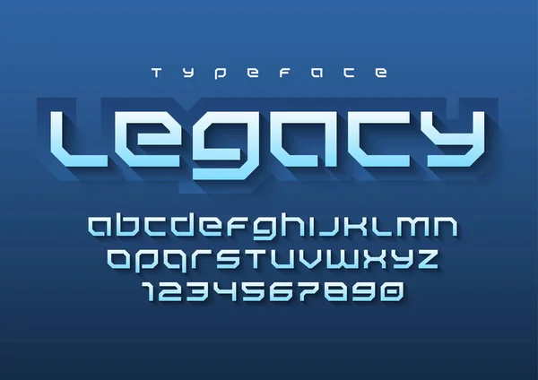 Legacy futuristic sports font design, alphabet, police de caractères, lettre — Image vectorielle