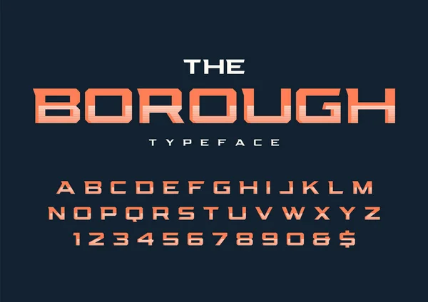 The Borough trendy retro display font design, alfabeto, typeface —  Vetores de Stock