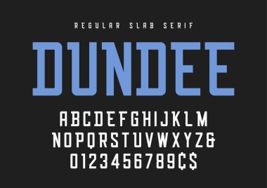 Dundee düzenli levha serif yazı tipi, yazı tipi, alfabe.