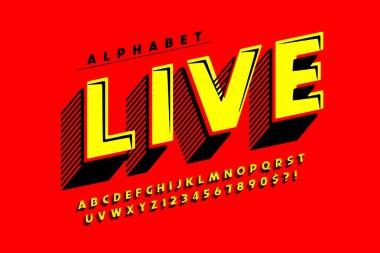 Flaş haber görüntüleme yazı tipi tasarımı, alfabe, abc
