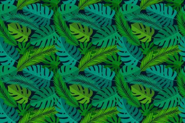 Tropik, pürüzsüz doğal egzotik yapraklar..