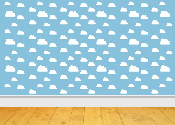Çocuk odası arka planı, gökyüzü bulutları odası