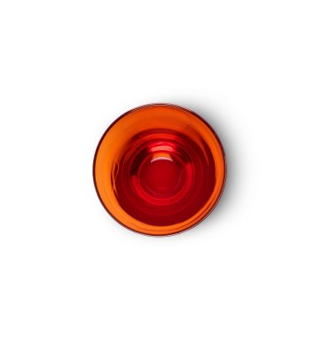 Beyaz arka plan üzerinde boş cam Üstten Görünüm