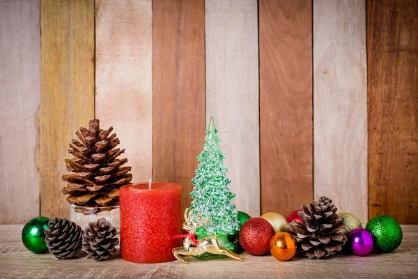 Christmas decoration  on a wooden background — Stock Photo, Image