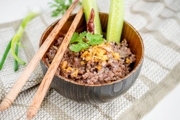 Steamed whole grain traditional thai rice best rice for healthy — Stock Photo, Image