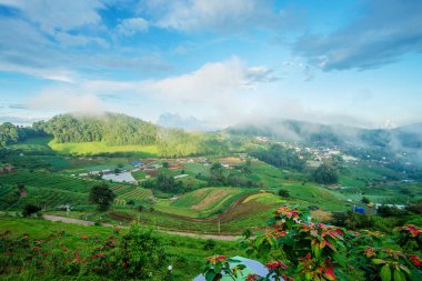 Mon Cham dağ manzarası, Chiang Mai, Tayland.