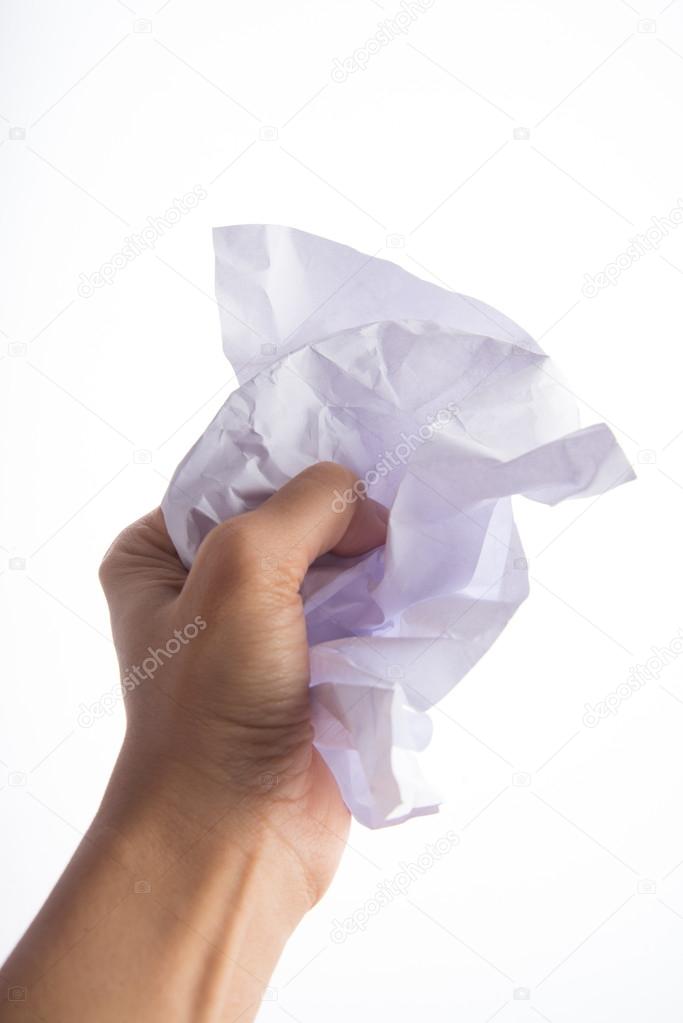 Hand's holding crumpled paper — Stock Photo © wckiw #125207792