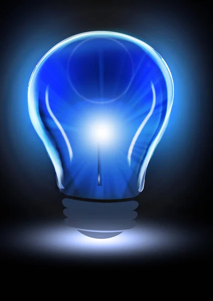 Blauwe gloeilamp van design lamp — Stockfoto
